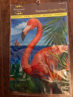 Briarwood Lane Premium Garden Flag - Flamingo Tropical Design - Orange & Blue
